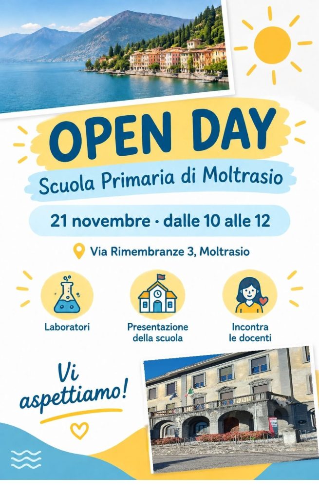 open day primaria di moltrasio 21 novembre ore 10
