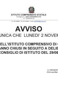 AVVISO CHIUSURA