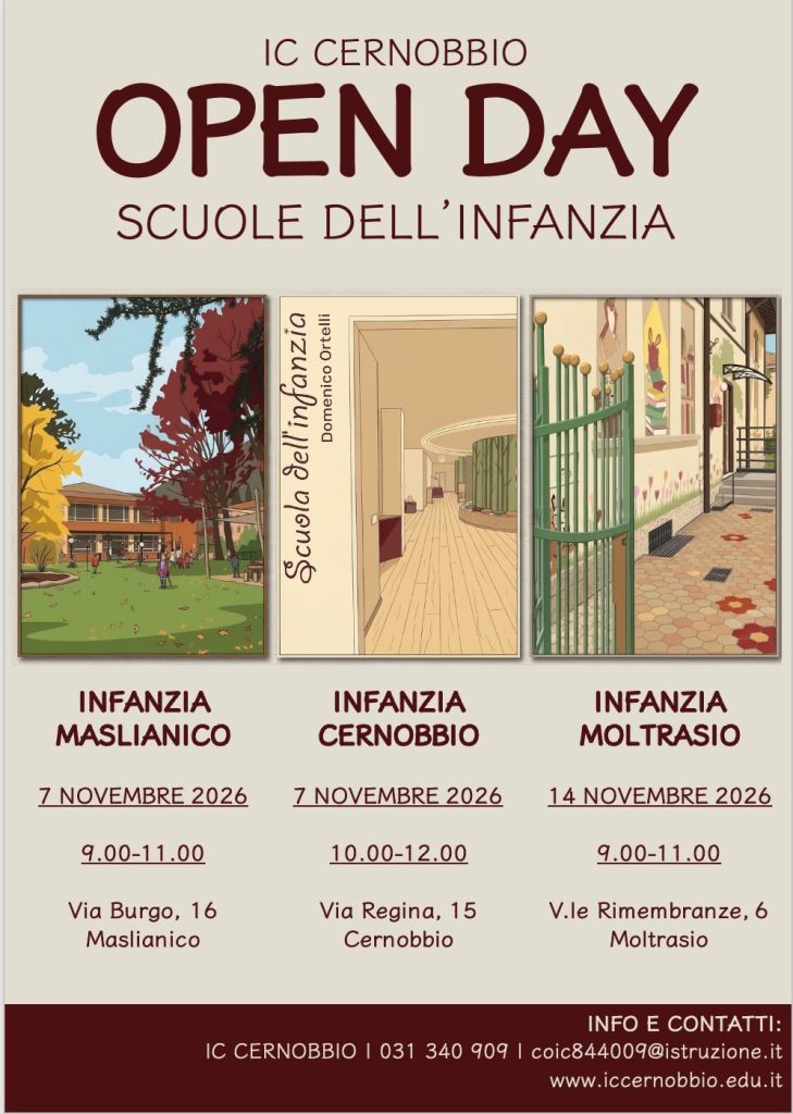 Open day delle scuole dell'infanzia di Moltrasio, Cernobbio e Maslianico