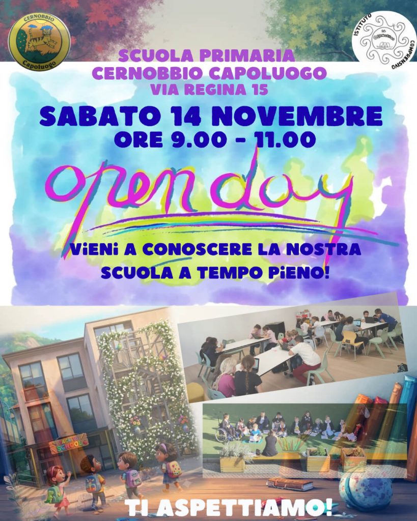 Open day cernobbio capoluogo 14 novembre ore 9
